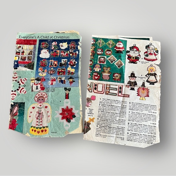 Vintage Needlepoint Plastic Canvas - Large Lot of Christmas pieces/pattern - Picture 12 of 16